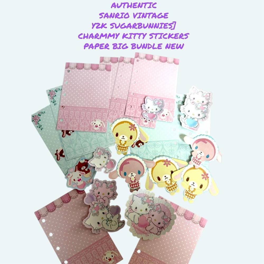Y2K VINTAGE AUTHENTIC SB & CHARMMY KITTY STICKERS PAPER BIG BUNDLE NEW